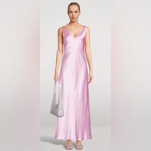 Vince Luminous Blush Satin Maxi Dress Naia™ Acetate XL NWT $425